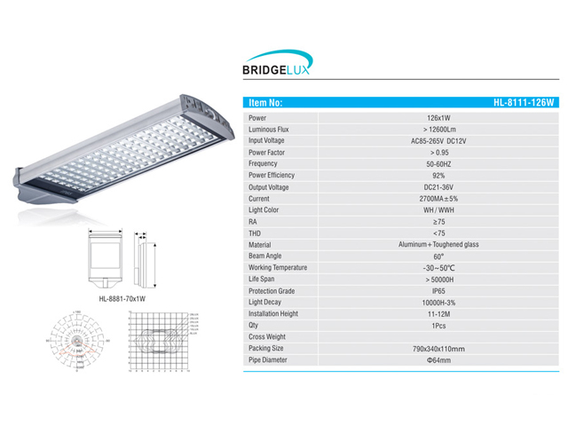 Lampu Jalan LED 126 Watt HL-8111